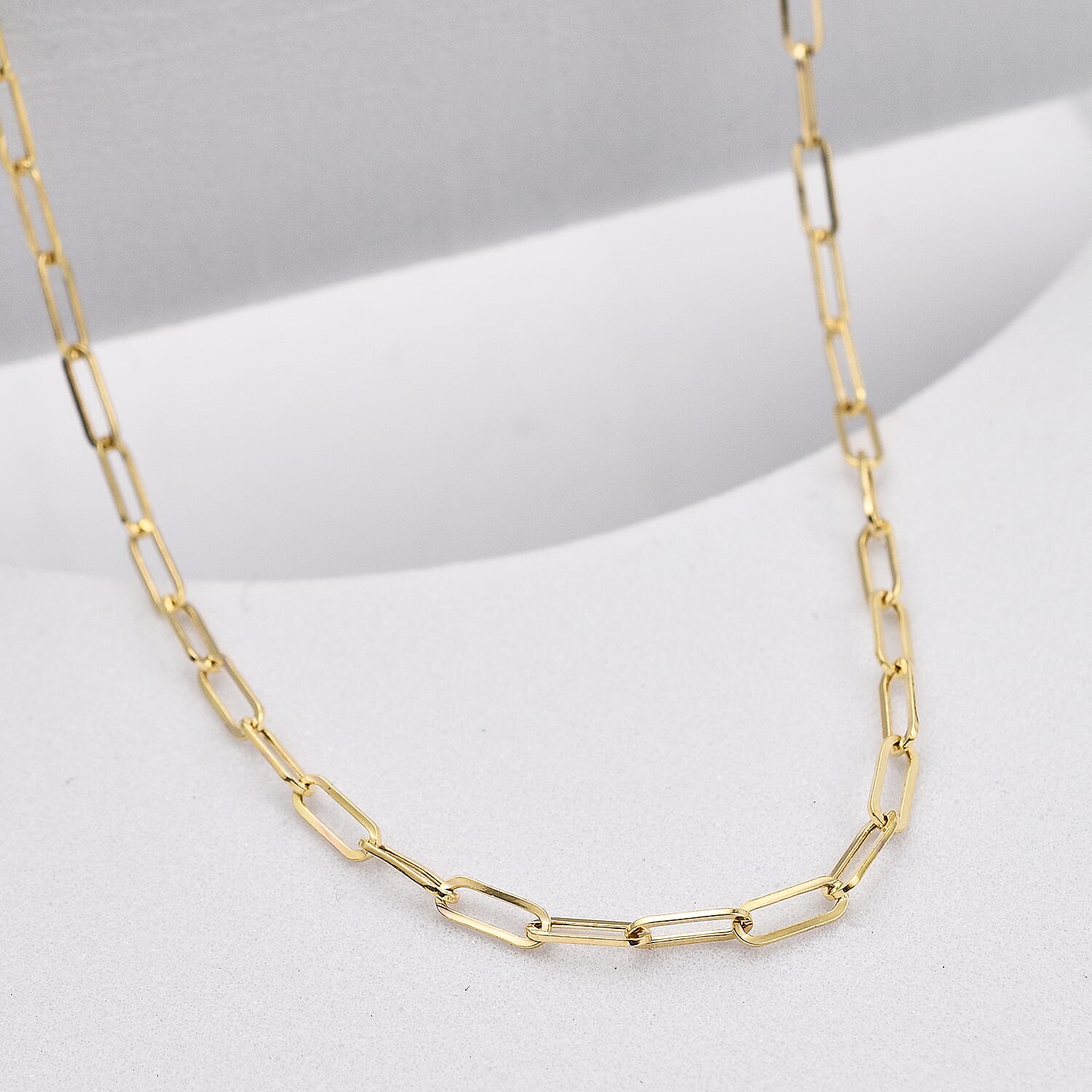 9K Yellow Gold Paperclip Chain (Size - 18) with Lobster Clasp 7491291 1