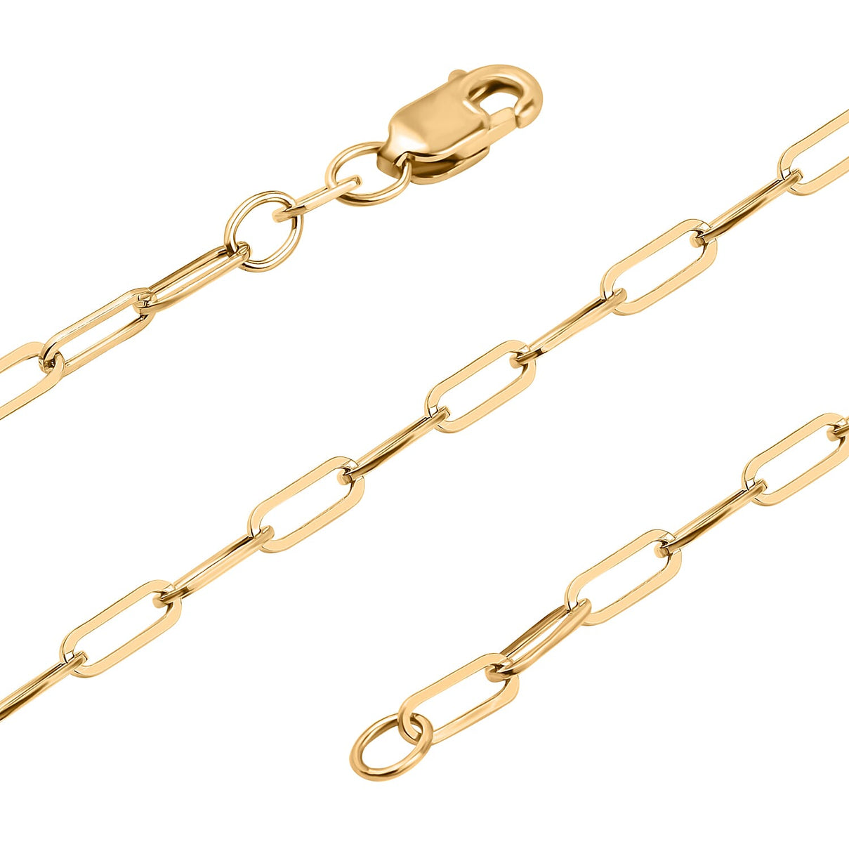 9K Yellow Gold Paperclip Chain (Size - 18) with Lobster Clasp 7491291 2
