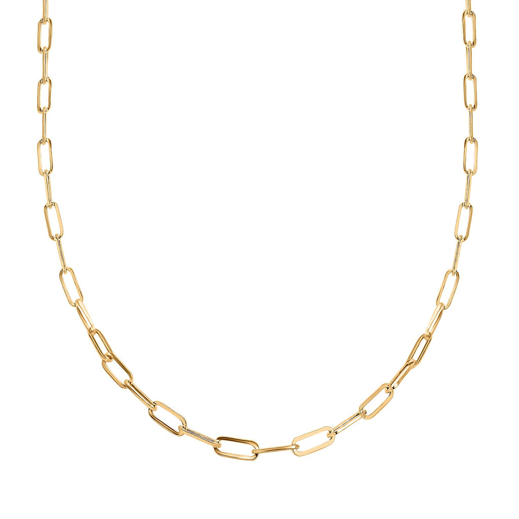 9K Yellow Gold Paperclip Chain (Size - 18) with Lobster Clasp