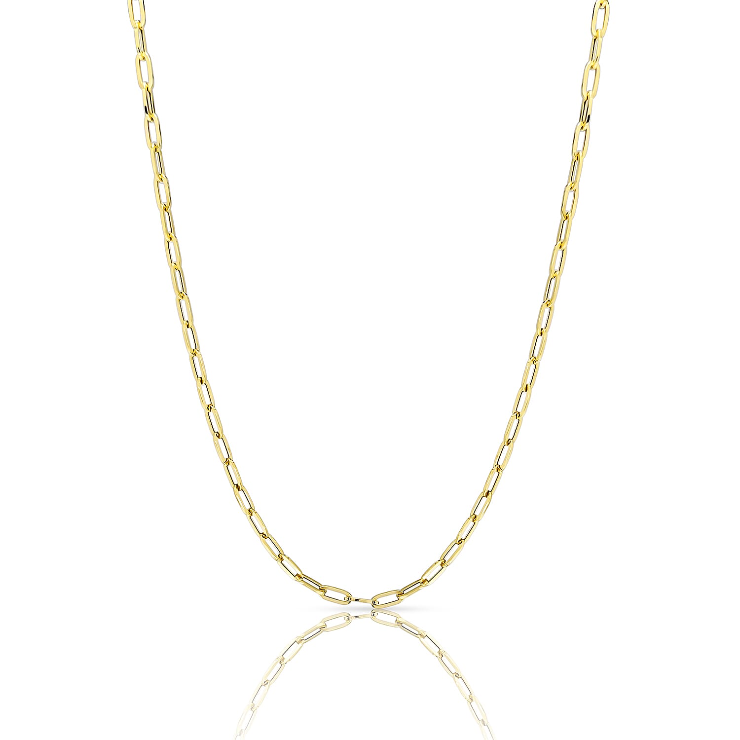 9K Yellow Gold 2.7MM Paperclip Chain with Lobster Clasp, 2.62 Gms 24 Inch V32526765 0