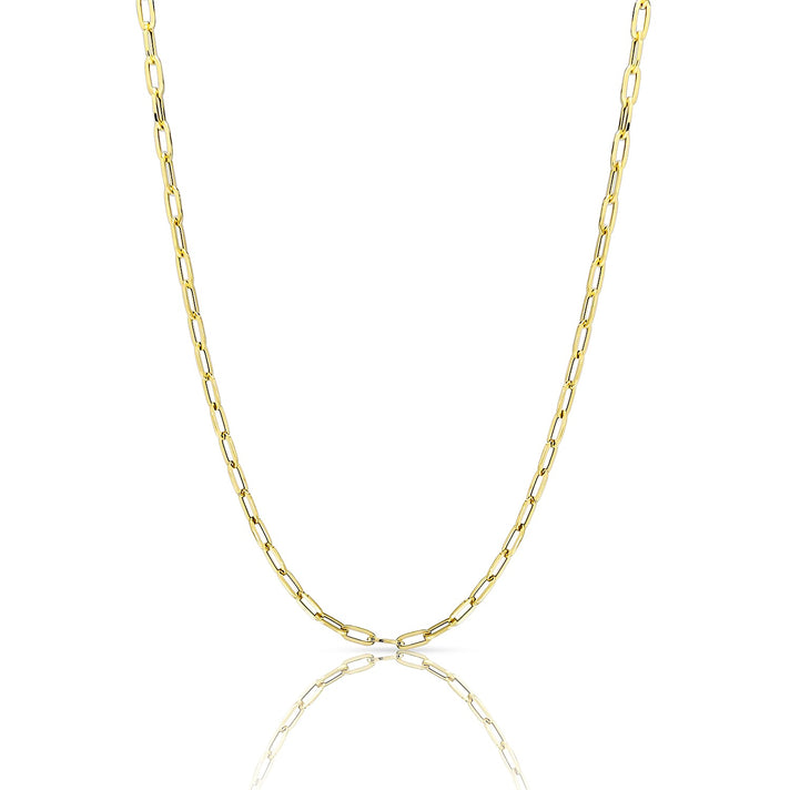 9K Yellow Gold 2.7MM Paperclip Chain with Lobster Clasp, 2.62 Gms 24 Inch 8560682 1