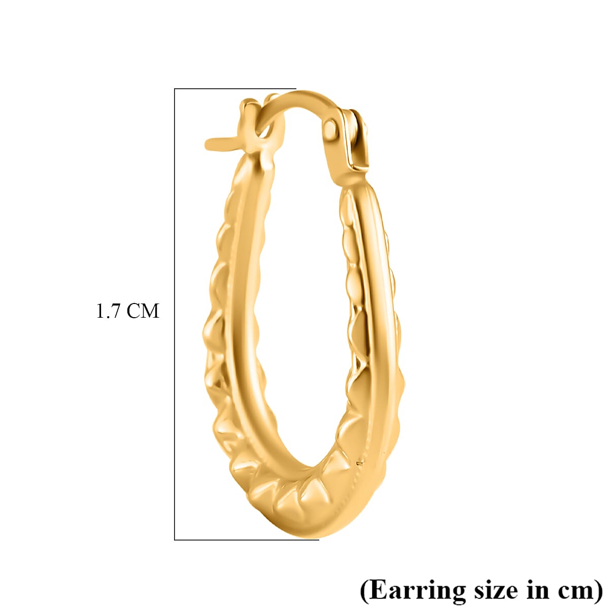 9K Yellow Gold Patterned Creole Earring With Clasp 8024964 5