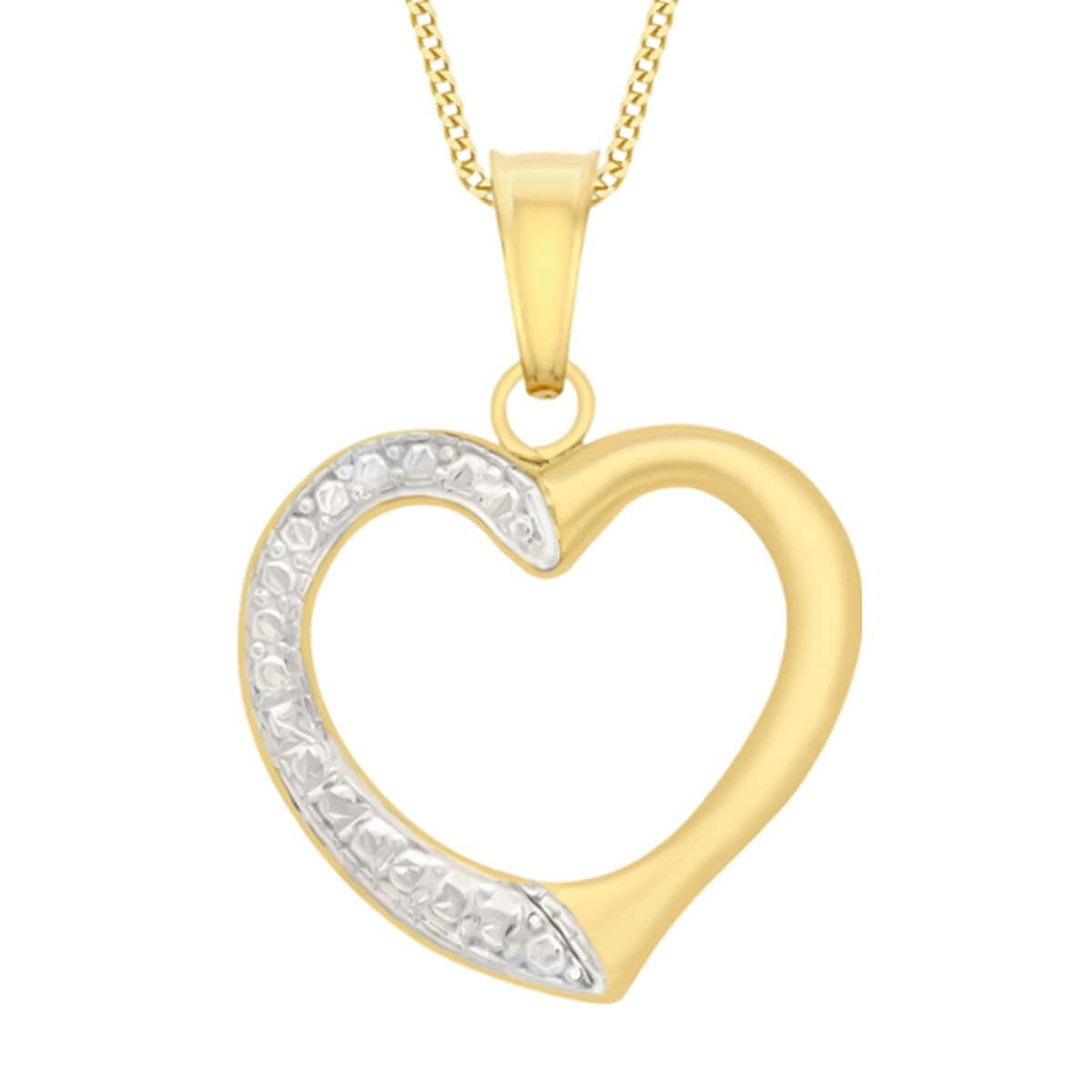 9K Yellow Gold Open Heart Pendant 8024993 0
