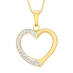 NY Close Out - 9K Yellow & White Gold Open Heart Pendant