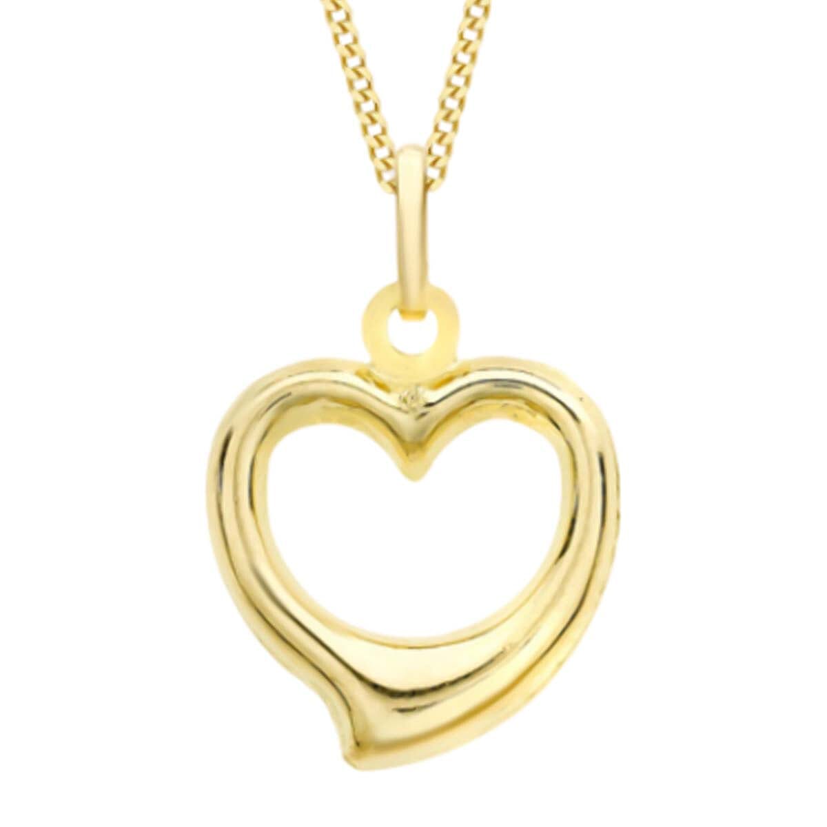 Closeout Deal - 9K Yellow Gold Open Heart Pendant 8024999 0
