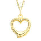 Closeout Deal - 9K Yellow Gold Open Heart Pendant