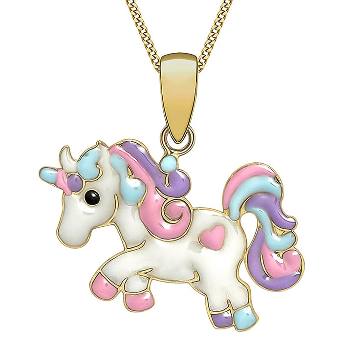 9K Yellow Gold Unicorn Pendant 7711552 1