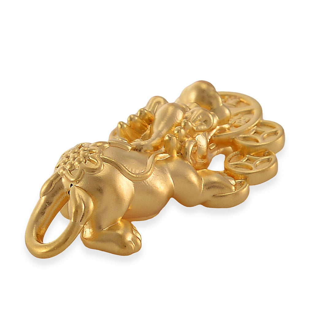 9K Yellow Gold Pixiu Pendant (27X15mm)