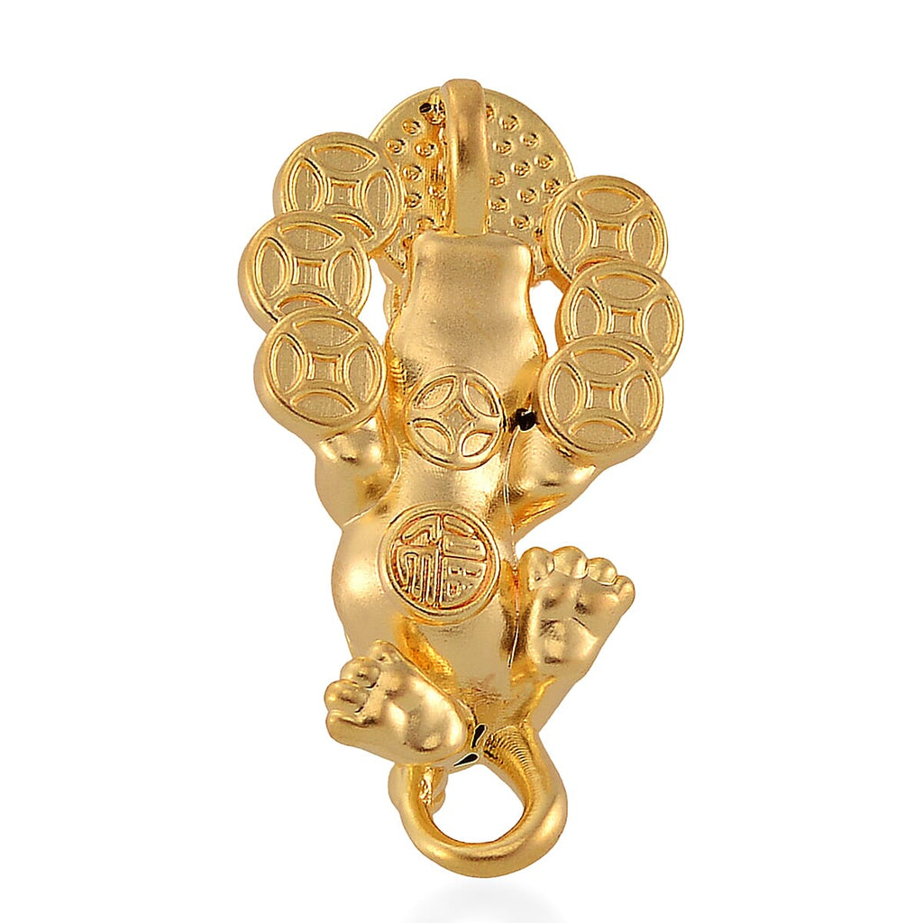 9K Yellow Gold Pixiu Pendant (27X15mm)