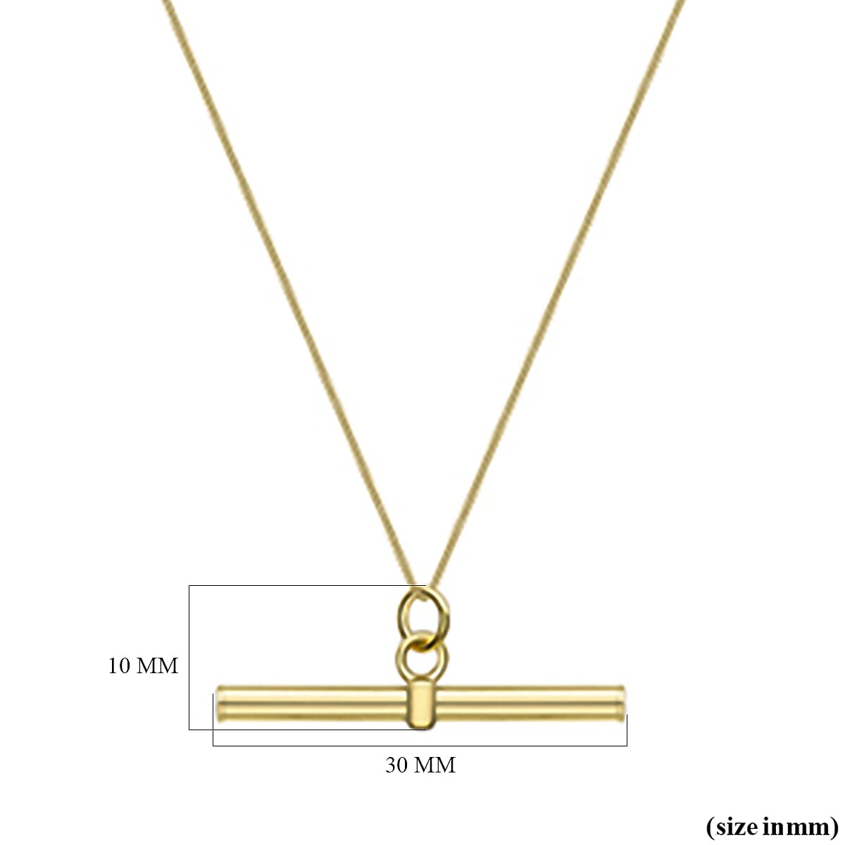 9K Yellow Gold Toggle Bar Pendant 7711554 3