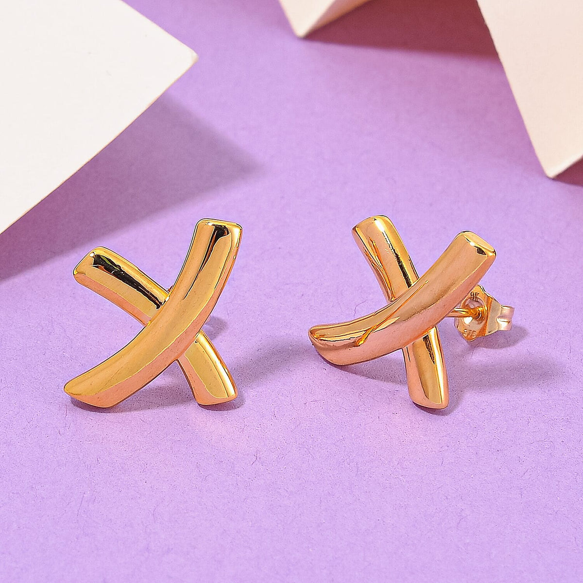 Designer inspired  - 9K Yellow Gold Kiss Earrings 7834174 2