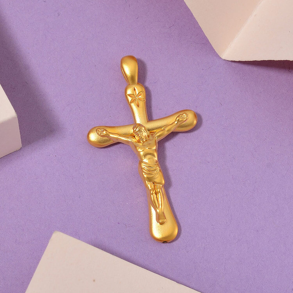 Designer Inspired Closeout Deal - 9K Yellow Gold Crucifix Pendant