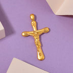 Designer Inspired Closeout Deal - 9K Yellow Gold Crucifix Pendant