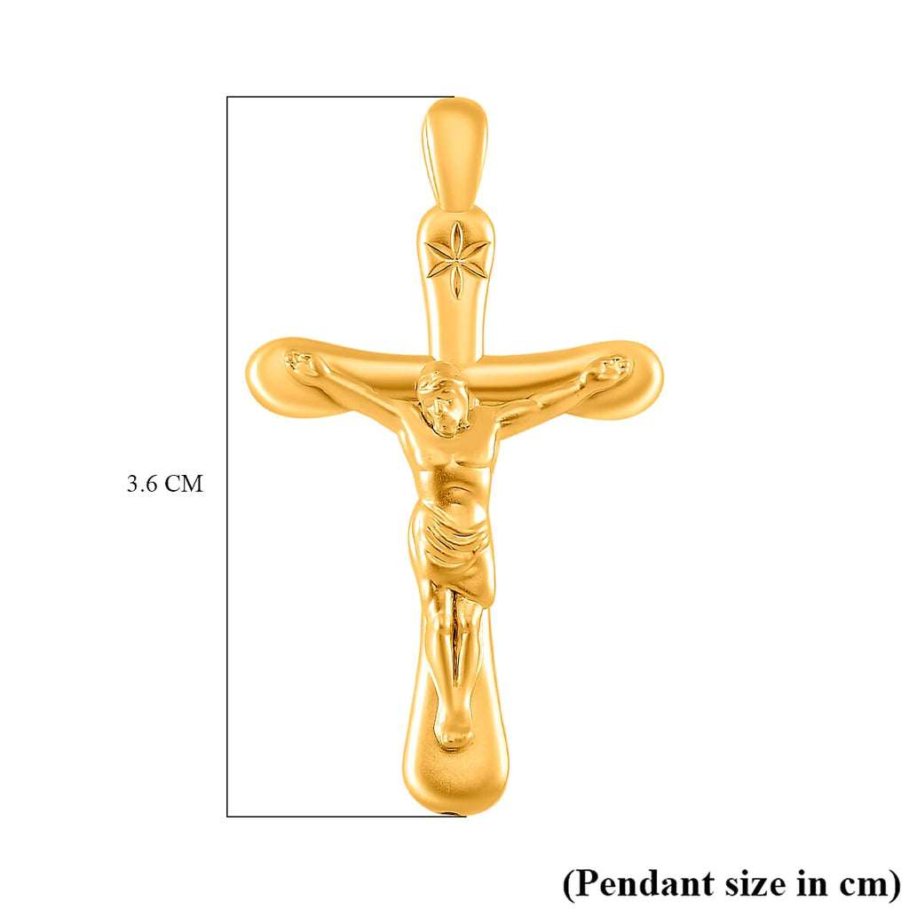 Designer Inspired Closeout Deal - 9K Yellow Gold Crucifix Pendant