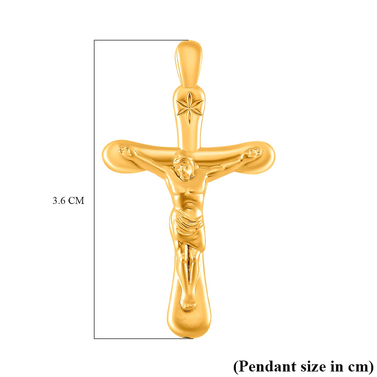 Designer Inspired Closeout Deal - 9K Yellow Gold Crucifix Pendant 7834167 6