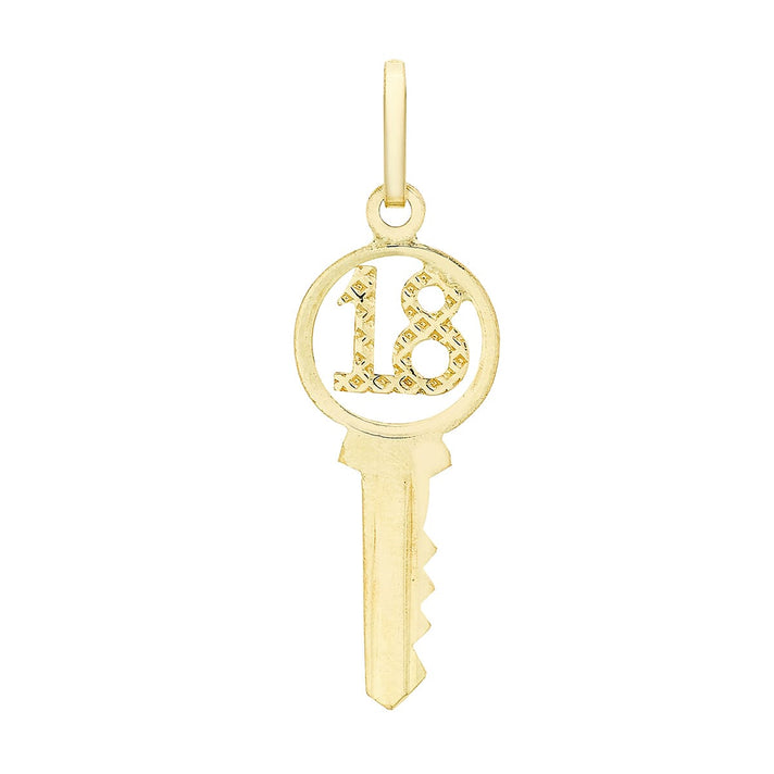 9K Yellow Gold Key Pendant 7711398 1