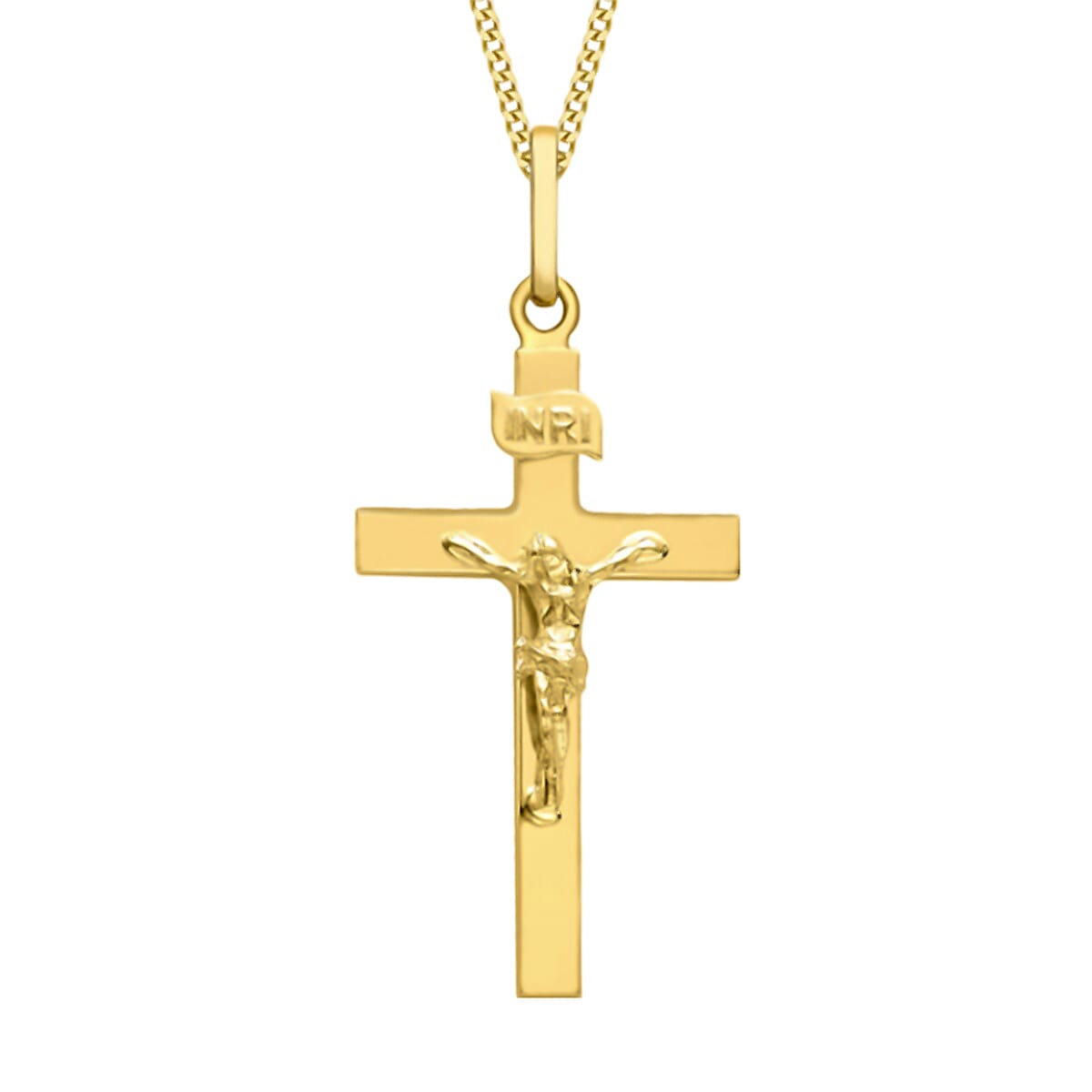 Hatton Garden Closeout -9K Yellow Gold Crucifix Pendant 7733838 0