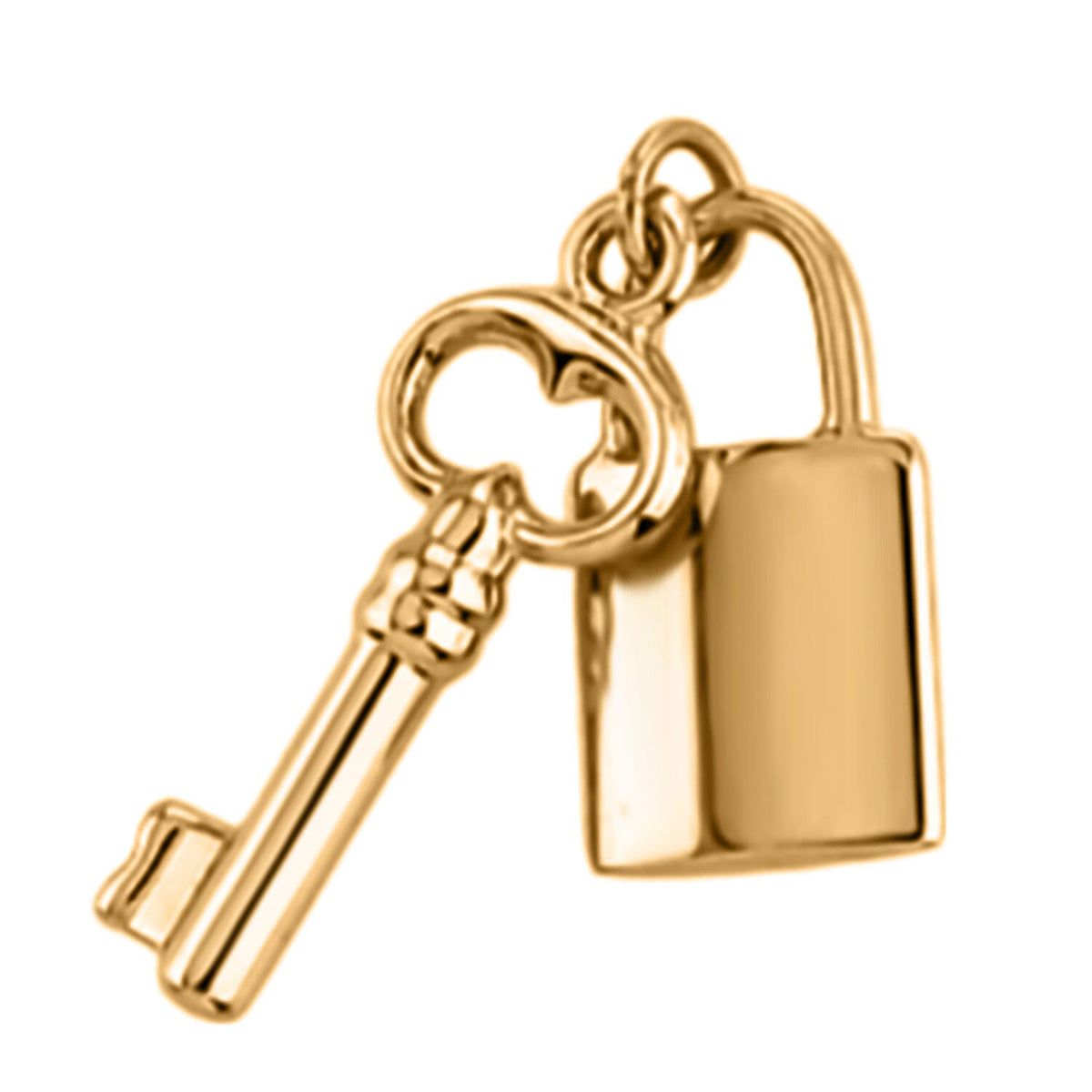 9K Yellow Gold Lock and Key Pendant 7891545 1