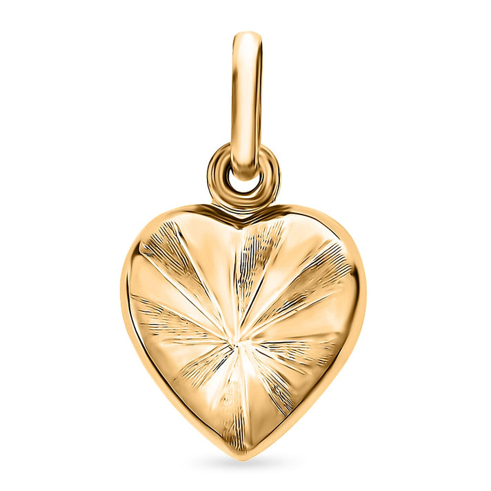 9K Yellow Gold 12mm x 15mm Patterned Heart Locket 7343721 1