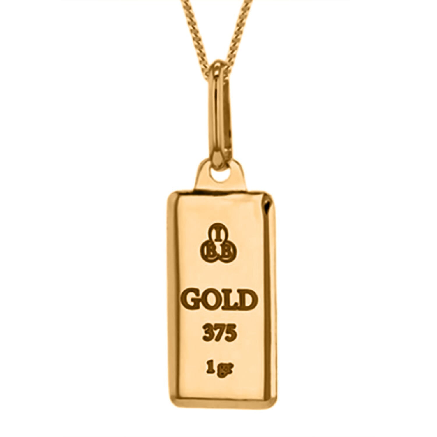 Ottoman Treasures - 9K Gold 1 Gram Stamped Ingot Bar Pendant 7844566 0
