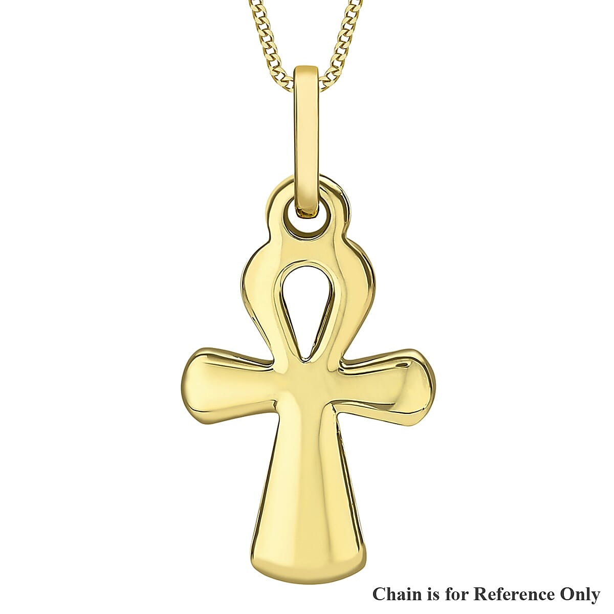 9K Yellow Gold 11.5mm x 24mm Ankh Cross Pendant 7343706 0
