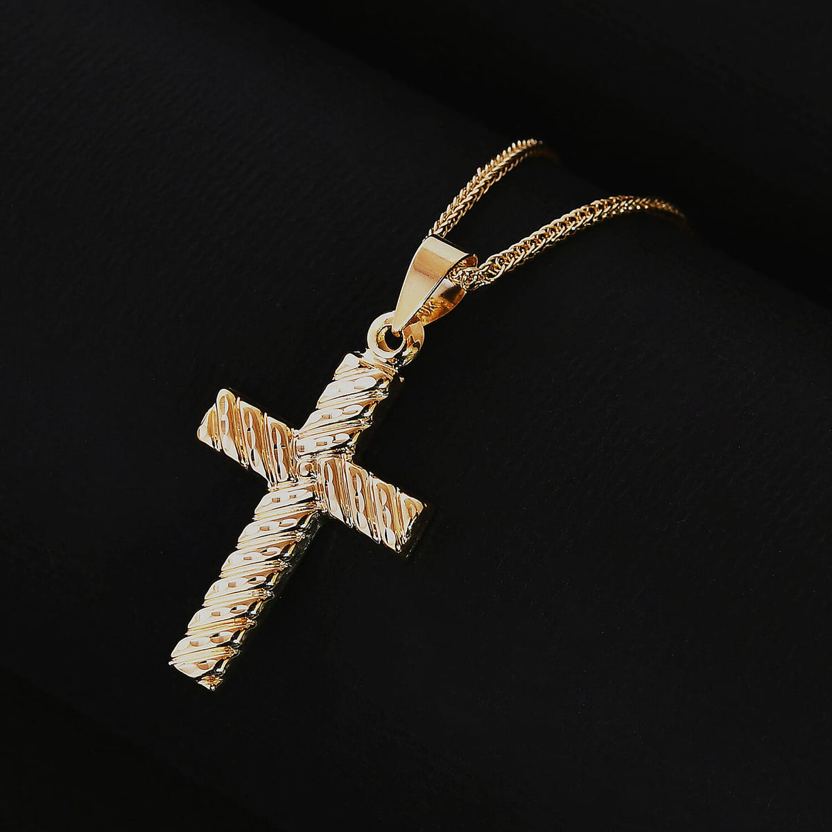 Royal Bali Collection- 9K Yellow Gold Designer Cross Pendant 7855988 2