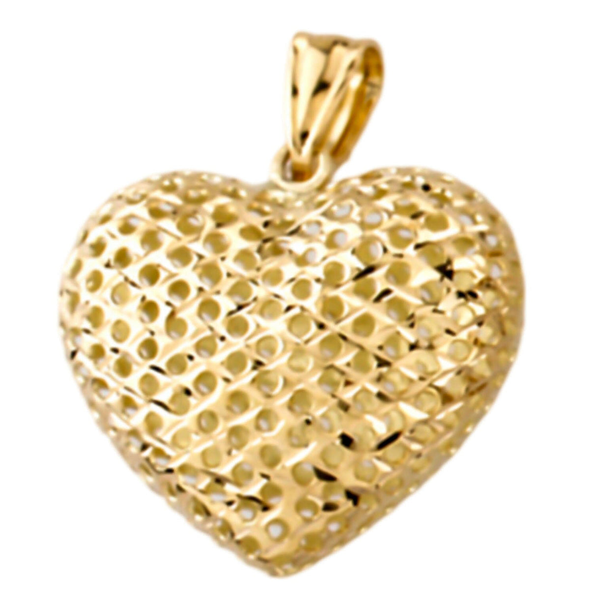 Vicenza Closeout - 9K Yellow Gold Mesh Heart Pendant Gold Wt. 1.35 Gms. 7939327 0
