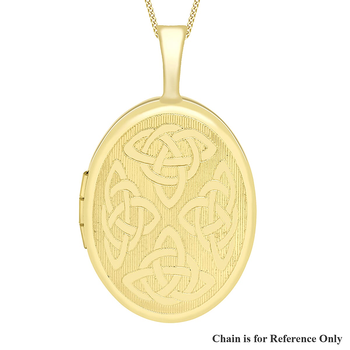 9K Yellow Gold 16mm x 25mm Etched Celtic Oval Locket 7343822 0