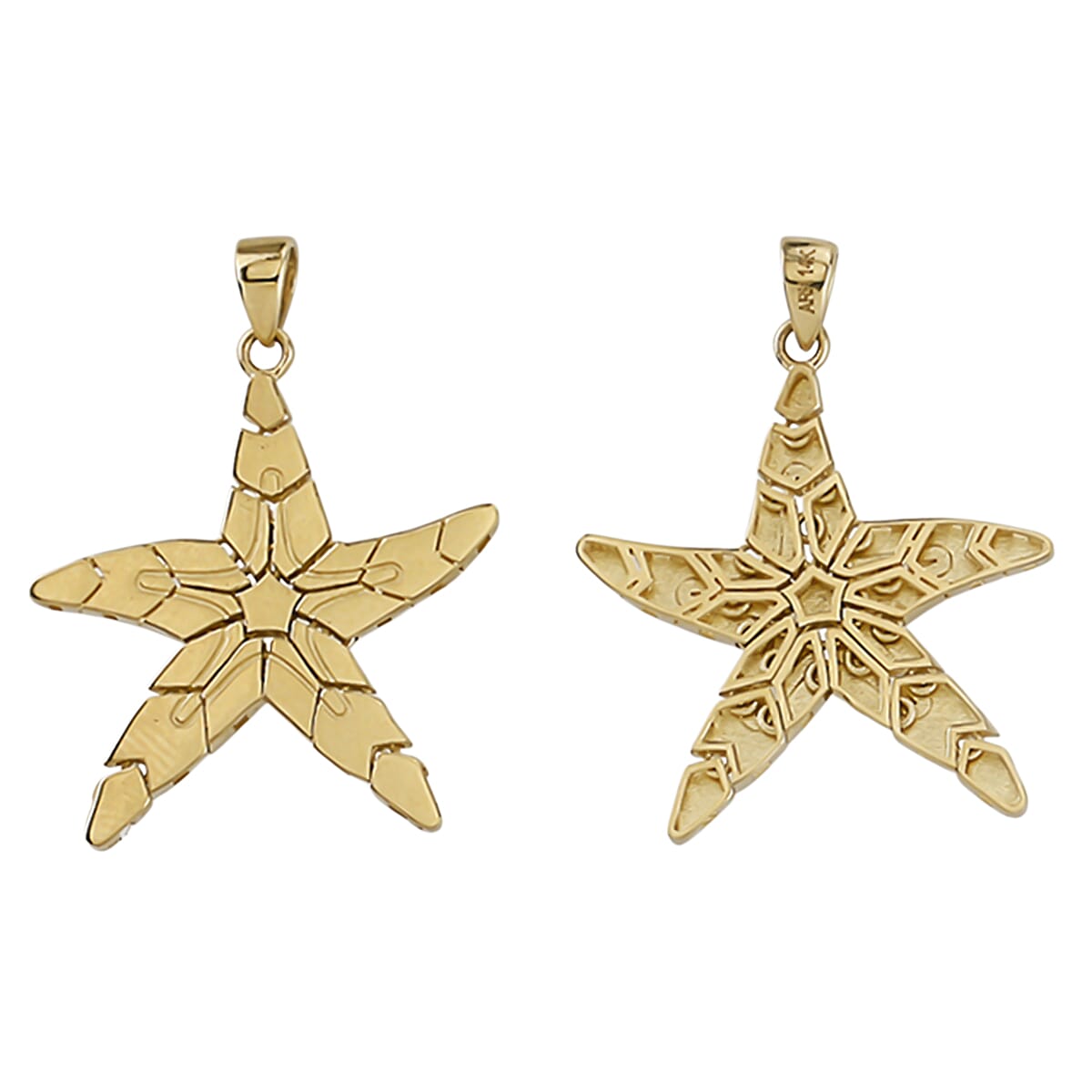 9K Yellow Gold Starfish Pendant 8416116 0