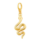 Year of the Snake - Designer Inspired - 9K Yellow Gold Serpent Pendant with Openable Clasp