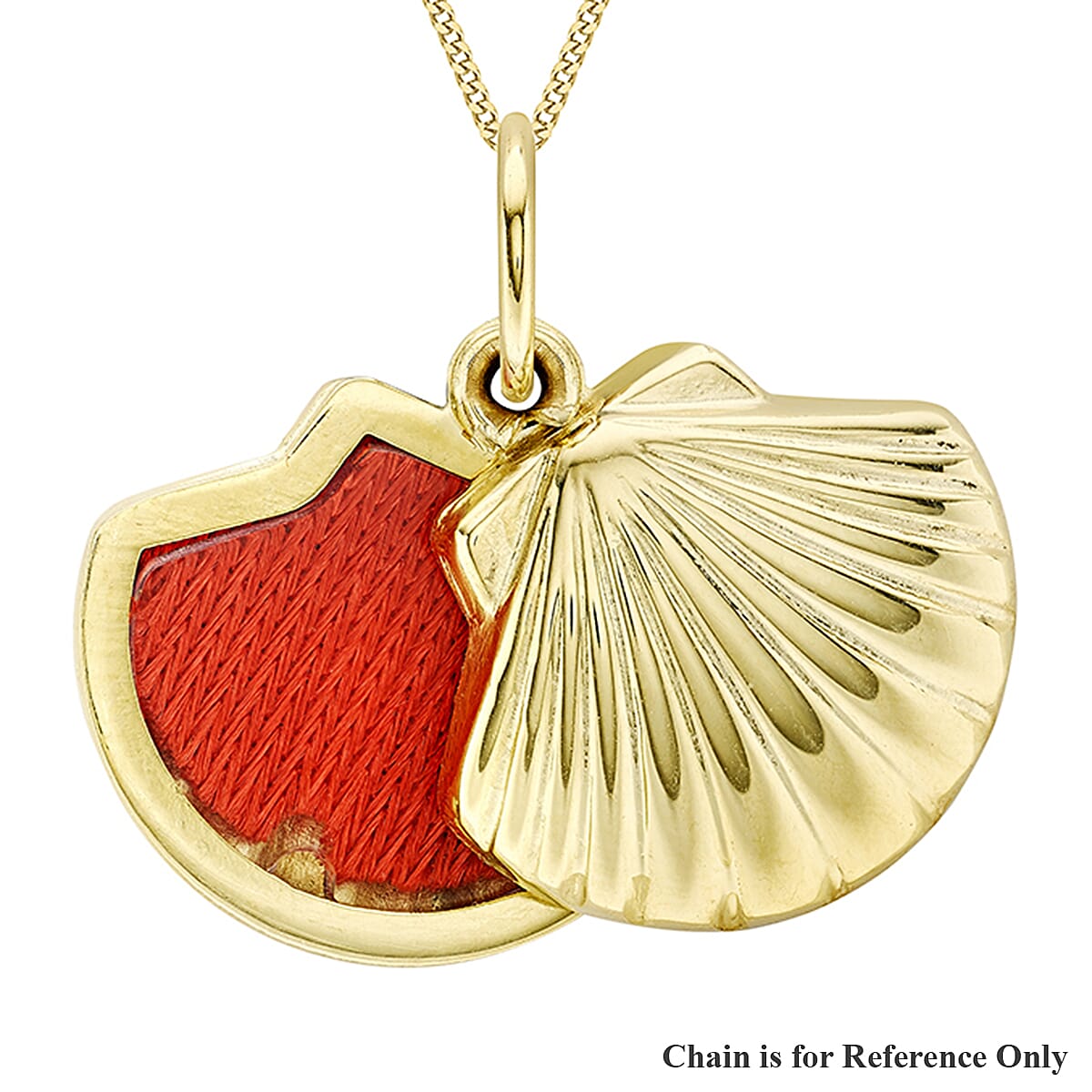 9K Yellow Gold 16mm x 21.5mm Oyster Shell Slide Locket 7343900 0