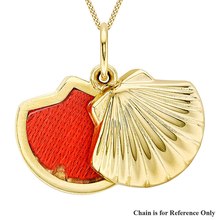 9K Yellow Gold 16mm x 21.5mm Oyster Shell Slide Locket 7343900 1