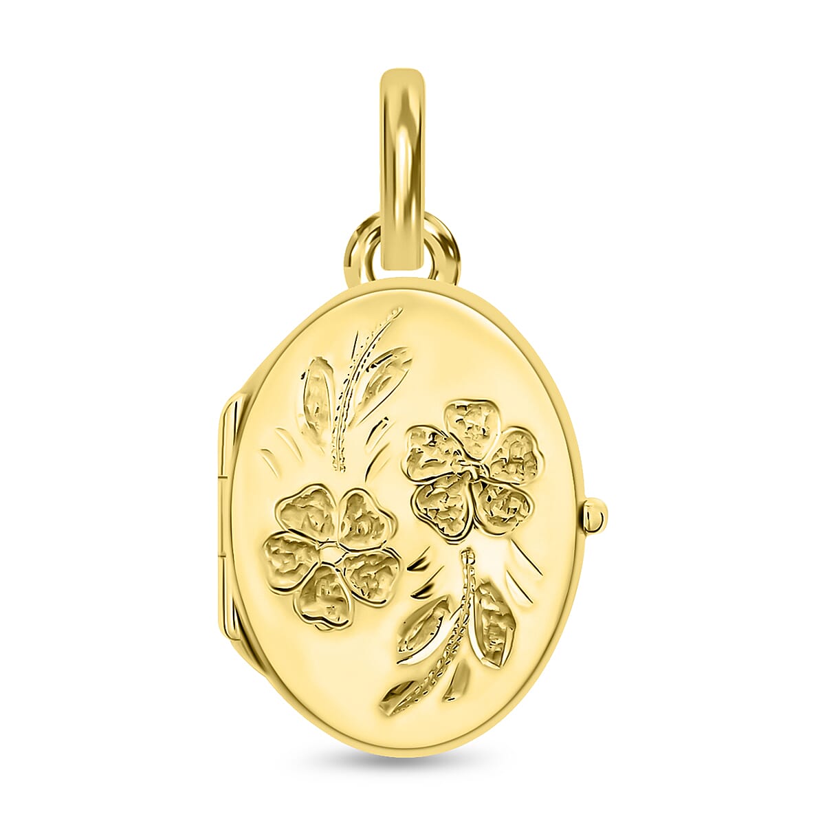 9K Yellow Gold 17mm x 24mm Daisy Detail Oval Locket 7343753 0