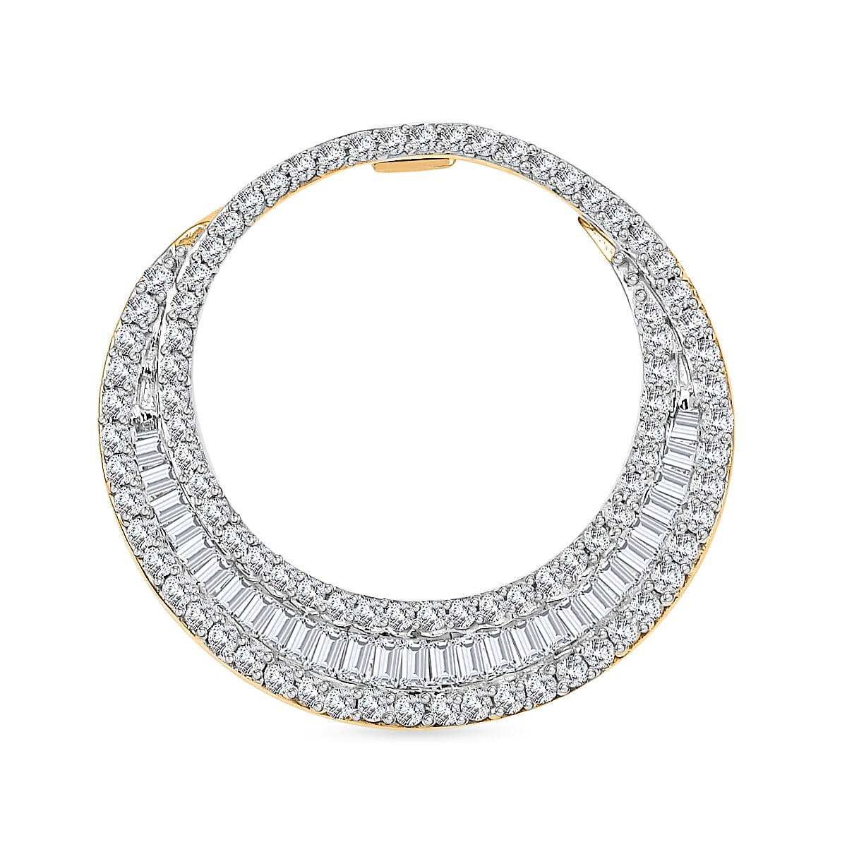 White Diamond Cluster Pendant in 9K Yellow Gold, SGL Certified 7926204 0