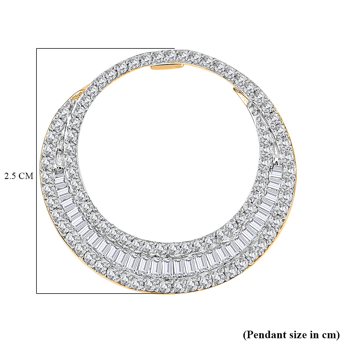 White Diamond Cluster Pendant in 9K Yellow Gold, SGL Certified 7926204 4
