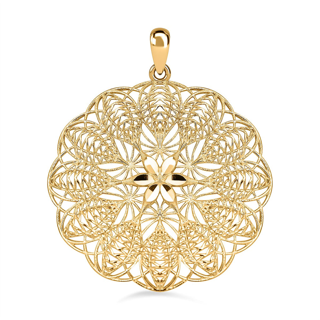 One Time Close Out Deal - 9K Yellow Gold Cluster Pendant 2.54 Gm