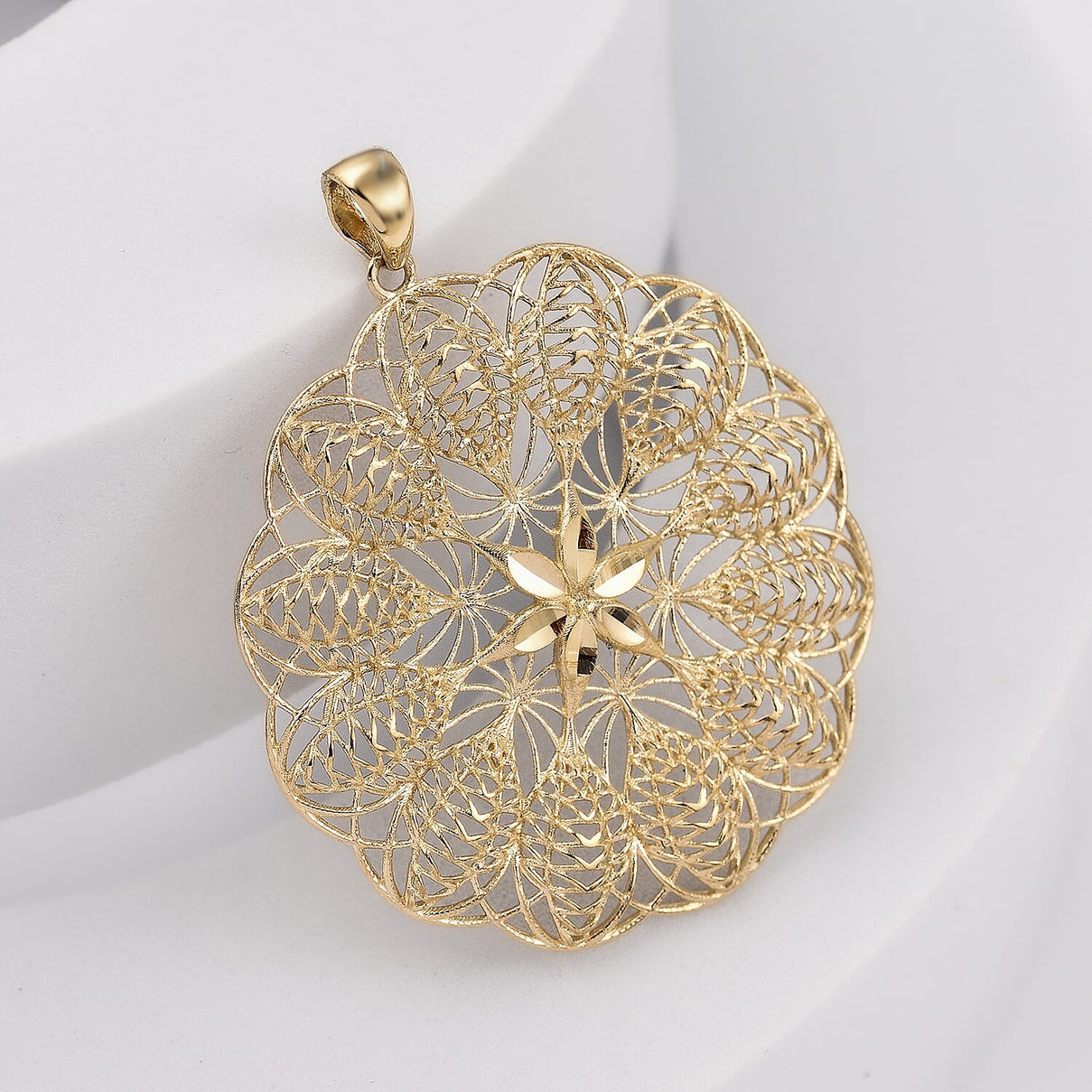 Filigree Floral Pendant in 9K Yellow Gold 7384150 2