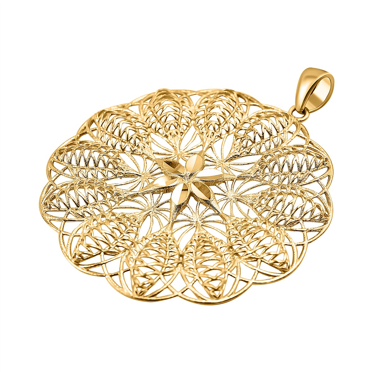 Filigree Floral Pendant in 9K Yellow Gold 7384150 3