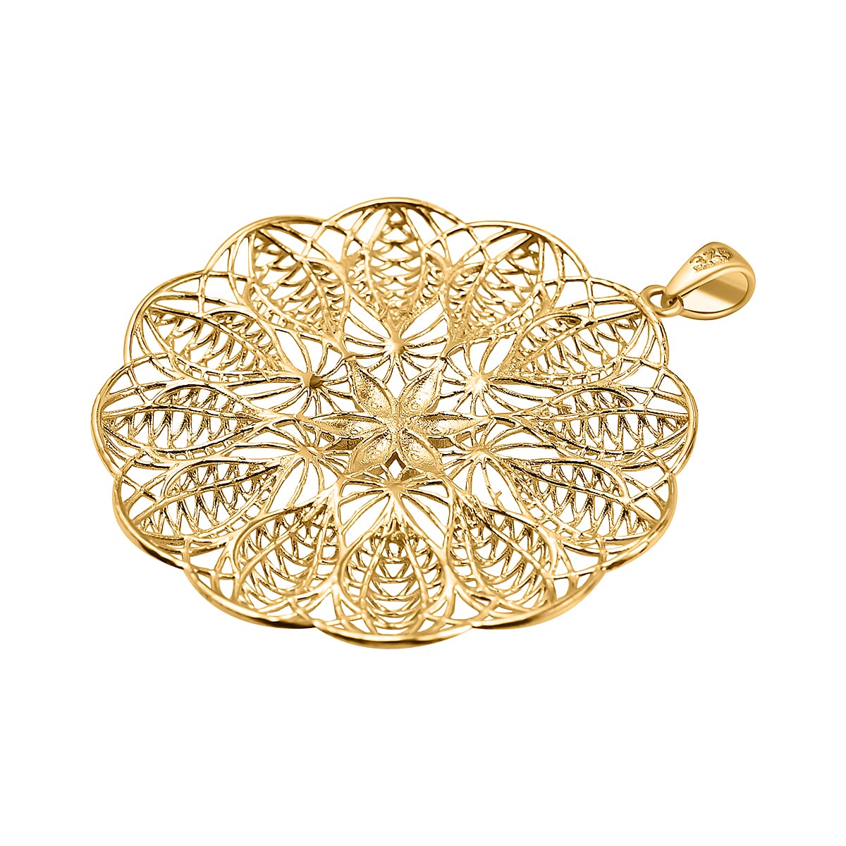 Filigree Floral Pendant in 9K Yellow Gold 7384150 4
