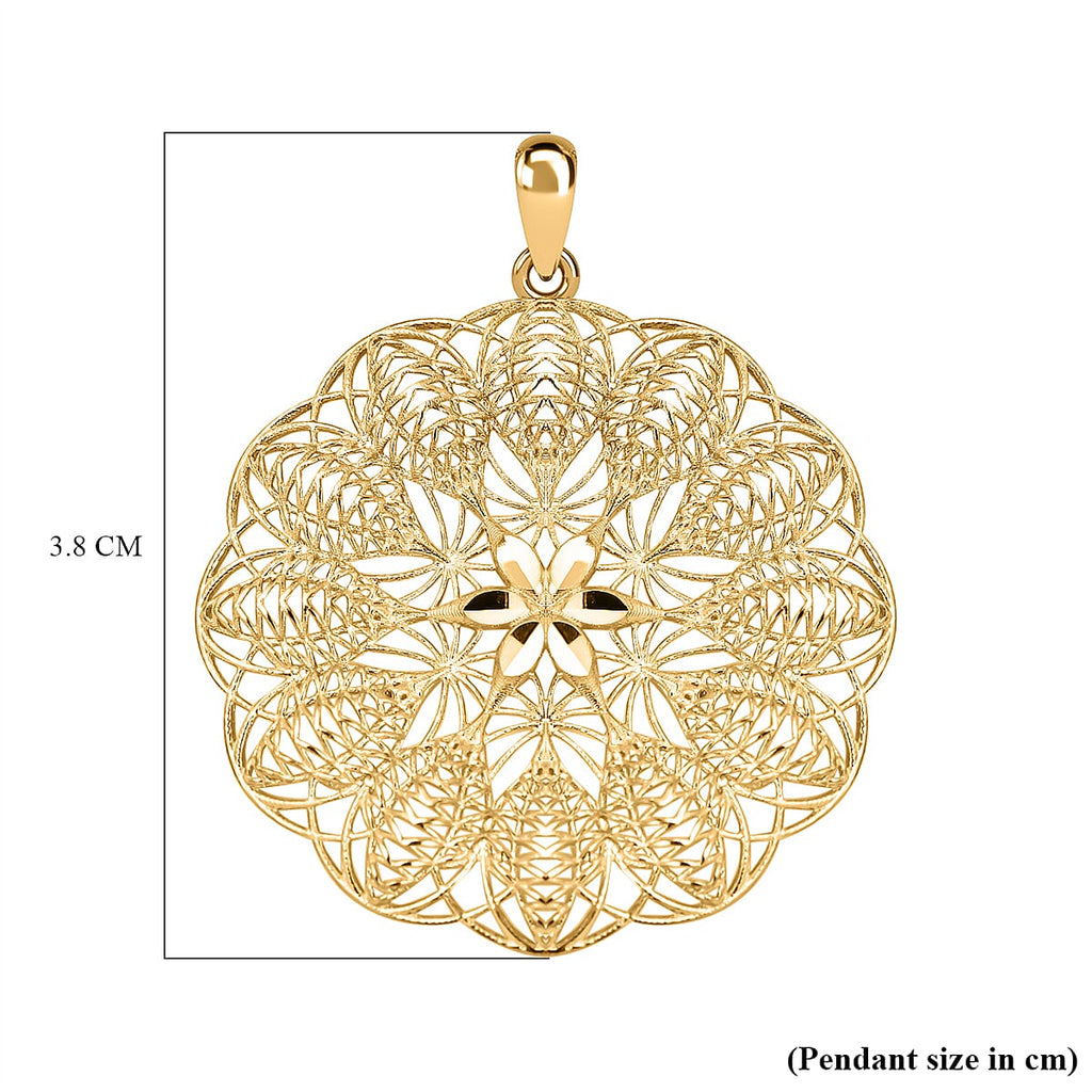 One Time Close Out Deal - 9K Yellow Gold Cluster Pendant 2.54 Gm