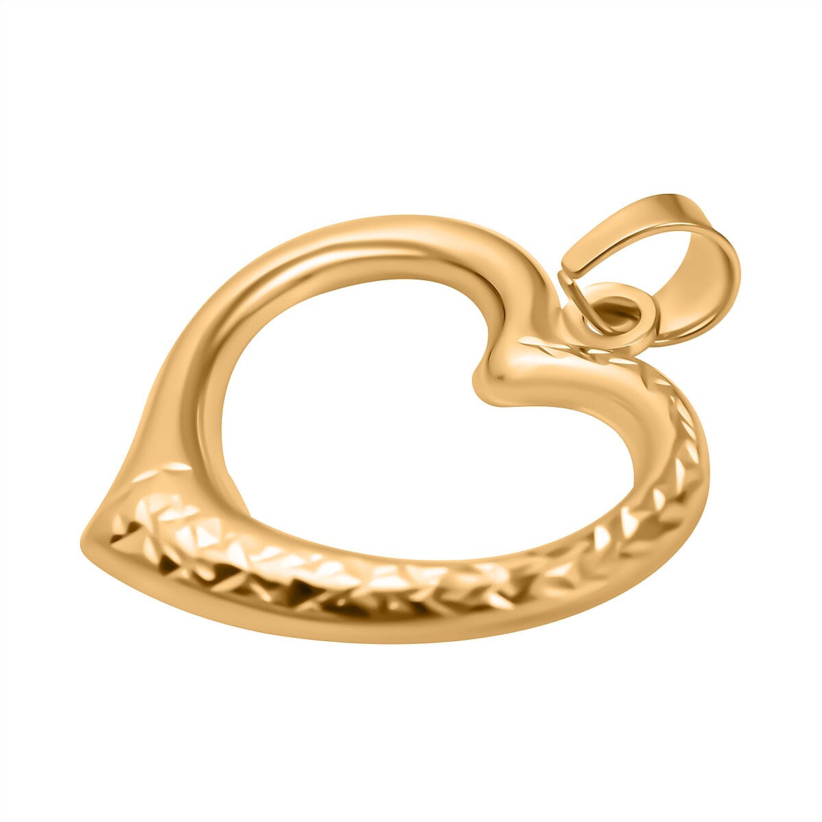 Ottoman Treasures - 9K Yellow Gold Textured Open Heart Pendant 7757076 1
