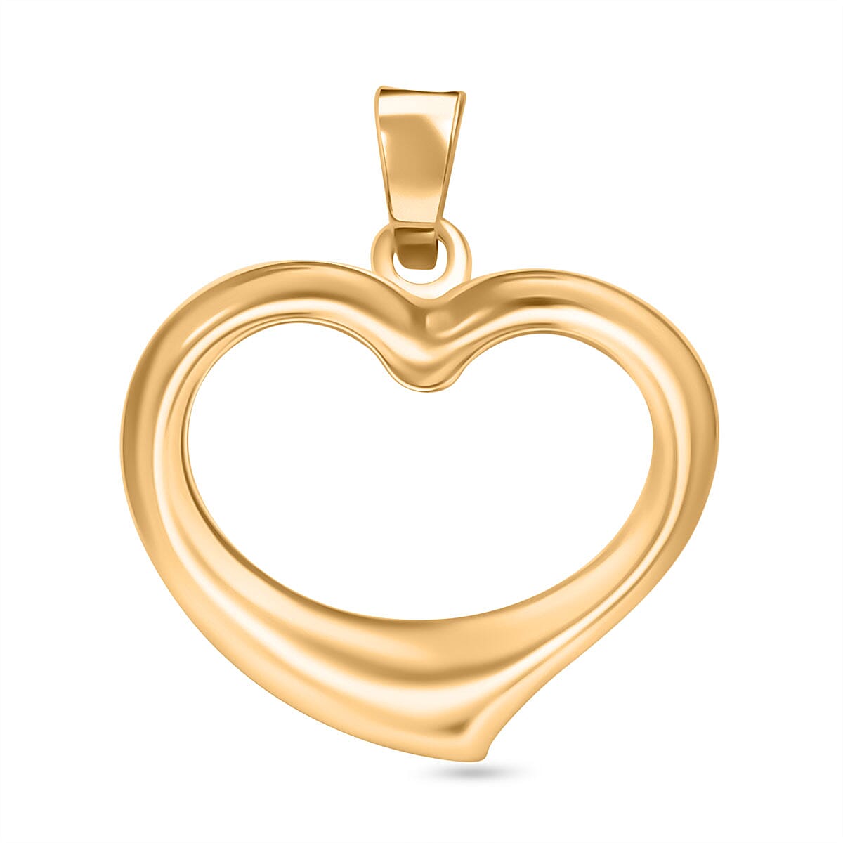 Ottoman Treasures - 9K Yellow Gold Textured Open Heart Pendant 7757076 2
