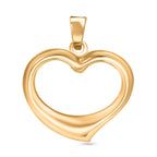 Ottoman Treasures - 9K Yellow Gold Textured Open Heart Pendant