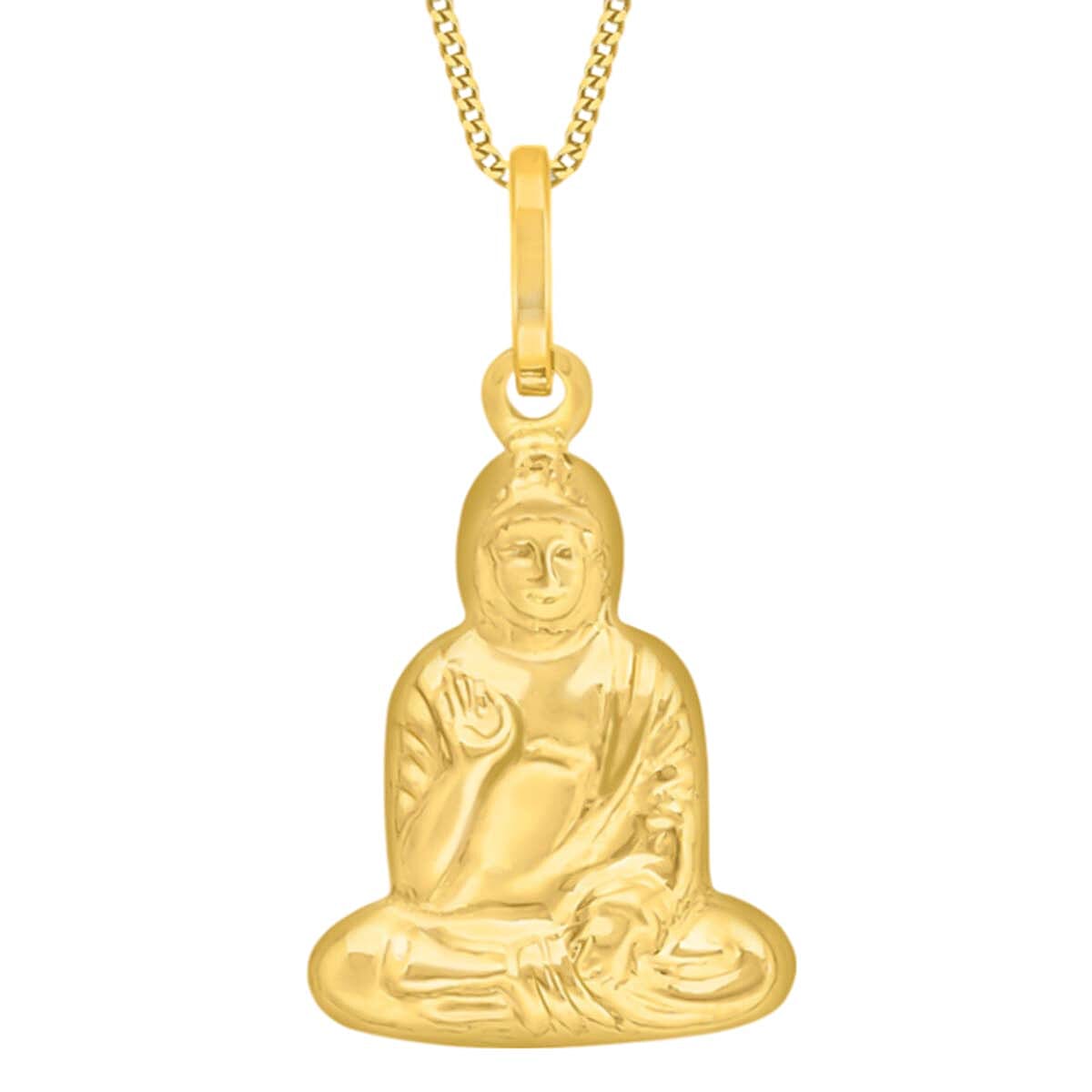 Superfind - 9K Yellow Gold Hand Carved Buddha Pendant 7997394 0