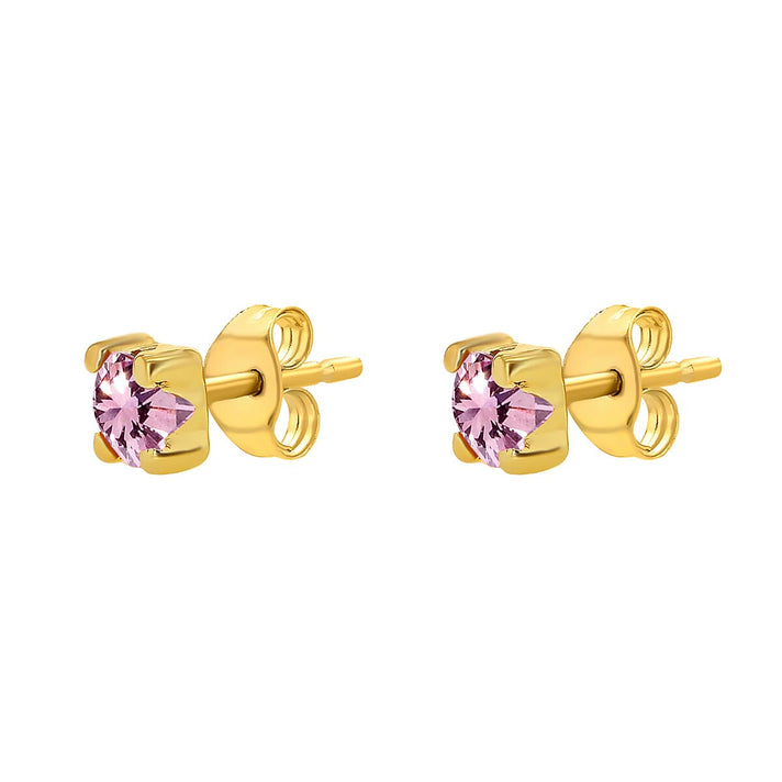 9K Yellow Gold Yellow Cubic Zirconia 4mm Solitaire Stud Earrings 7237316 2
