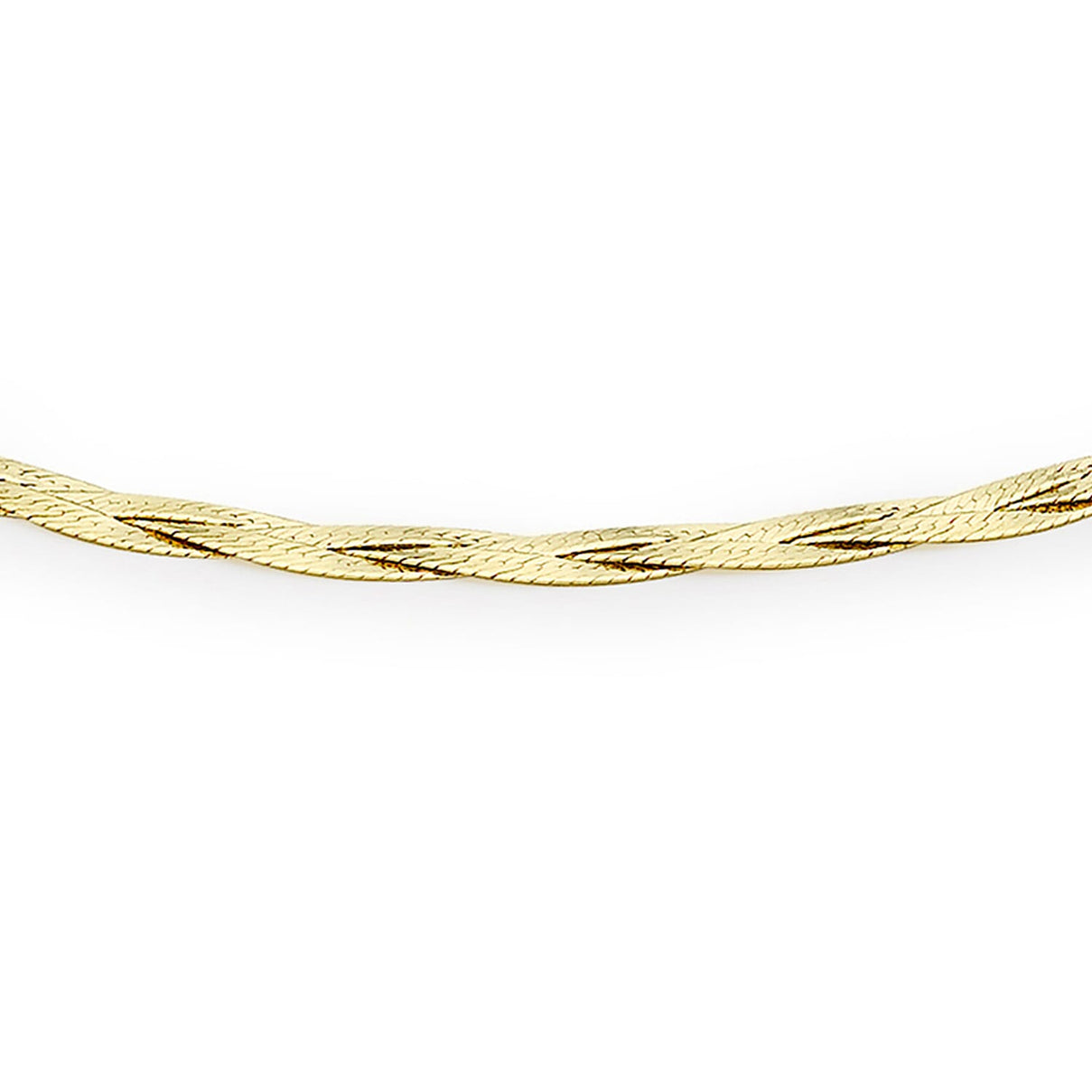 9K Yellow Gold Plait Fine Herringbone Bracelet 7 Inch 8894705 1