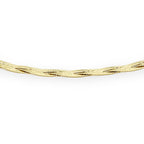 9K Yellow Gold Plait Fine Herringbone Bracelet 7 Inch