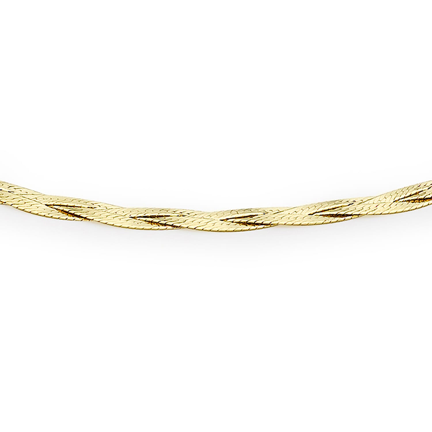 9K Yellow Gold Plait Fine Herringbone Bracelet 7 Inch 8894705 1