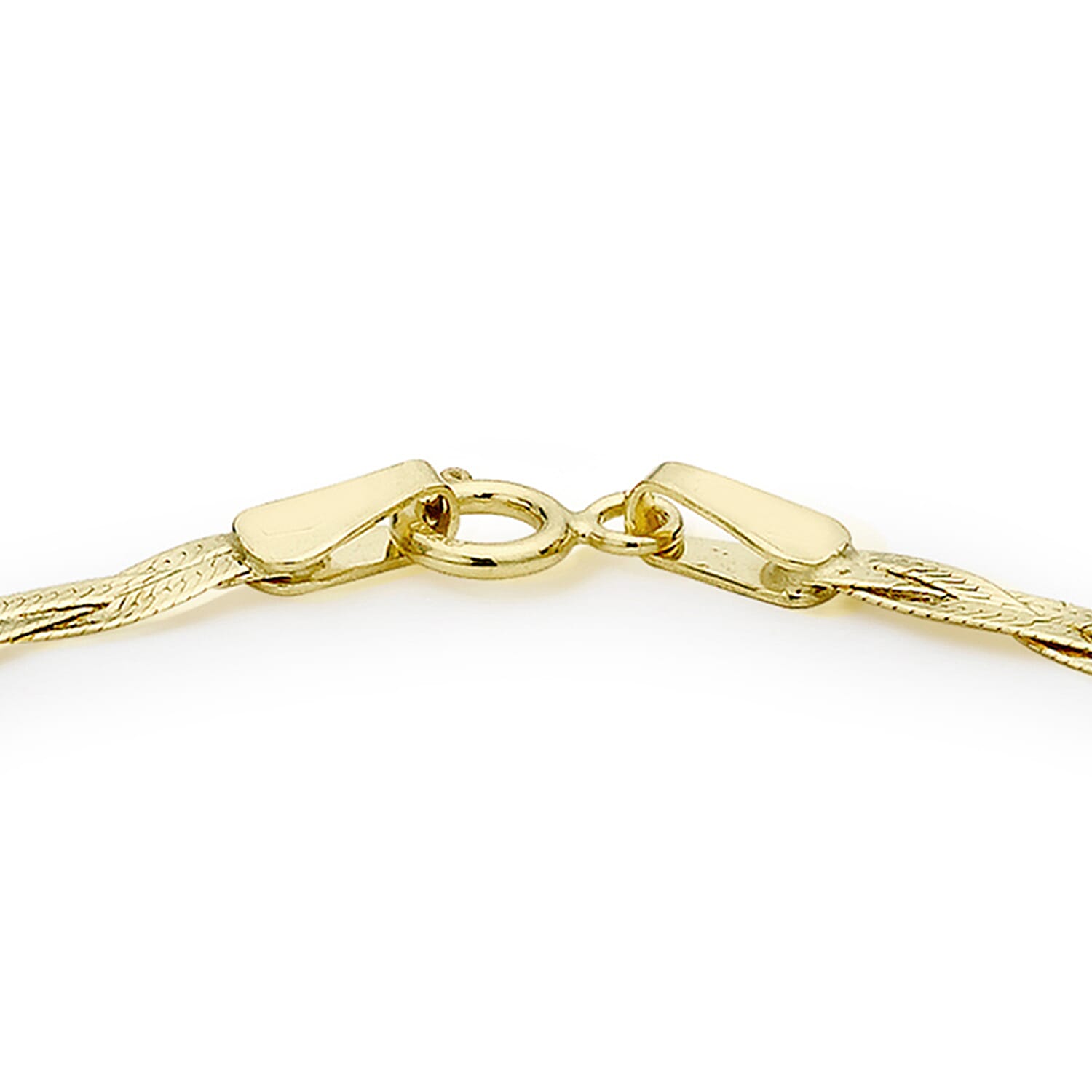 9K Yellow Gold Plait Fine Herringbone Bracelet 7 Inch 8894705 2