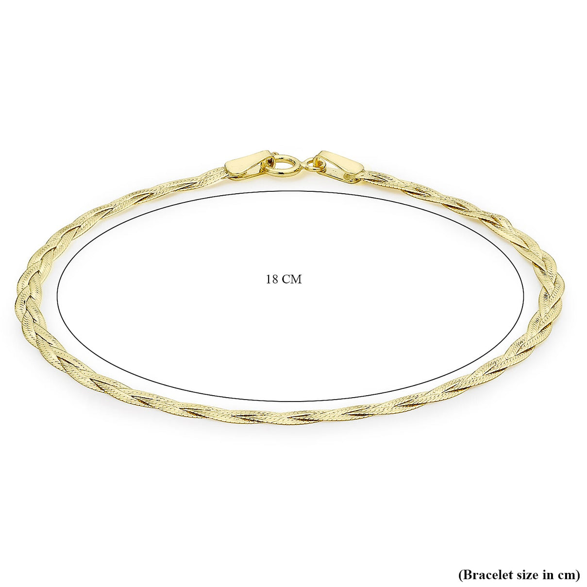 9K Yellow Gold Plait Fine Herringbone Bracelet 7 Inch 8894705 3